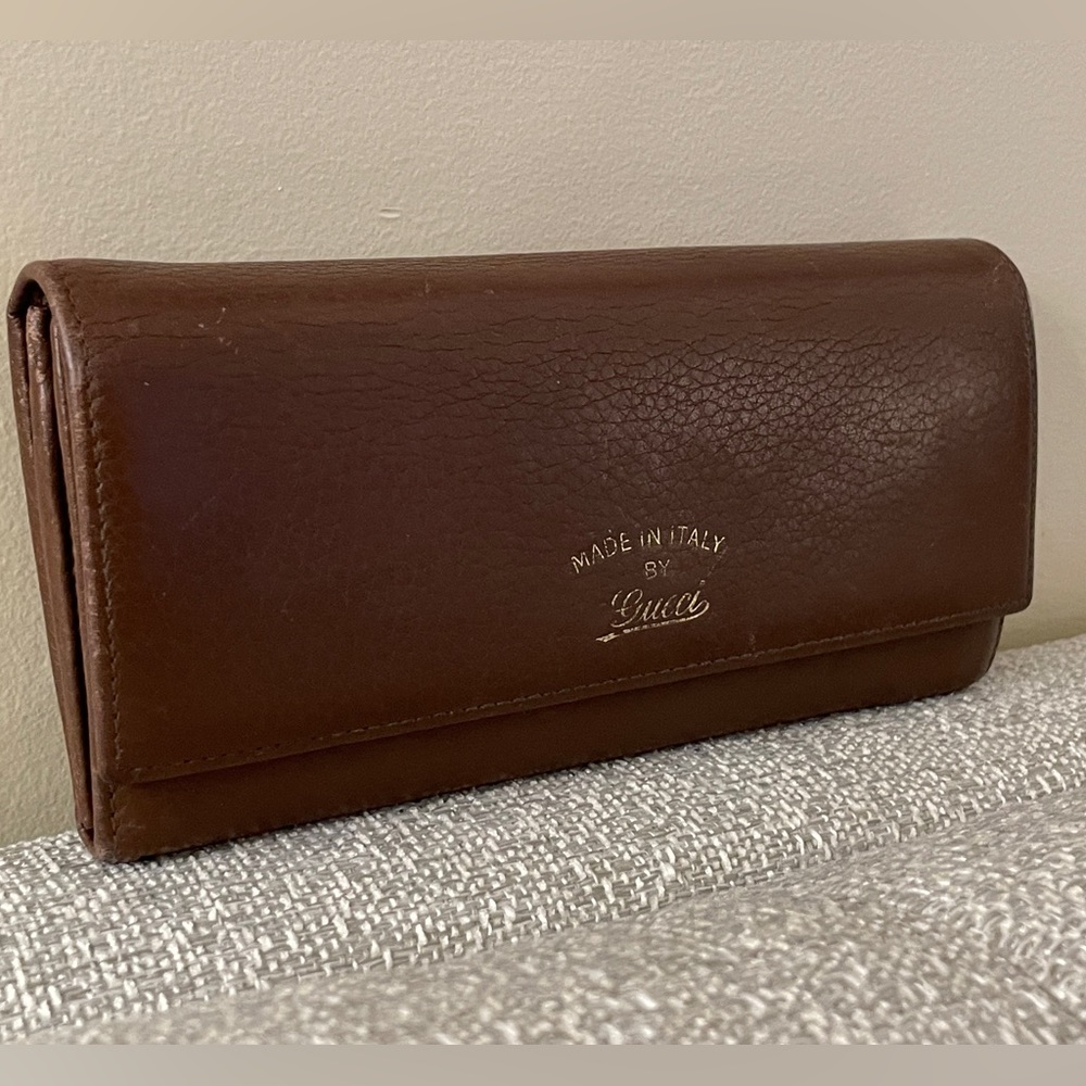 Vintage Italian Leather Wallet – Rich Brown Pebbled Grain – Classic Style